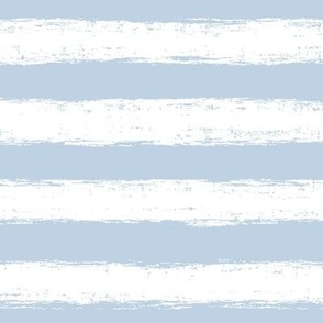 Horizontal White Distressed Stripes on Fog Blue