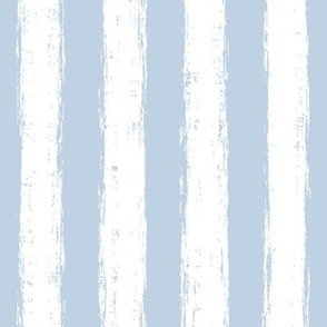 Vertical White Distressed Stripes on Fog Blue