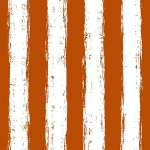 Vertical White Distressed Stripes on Terracotta
