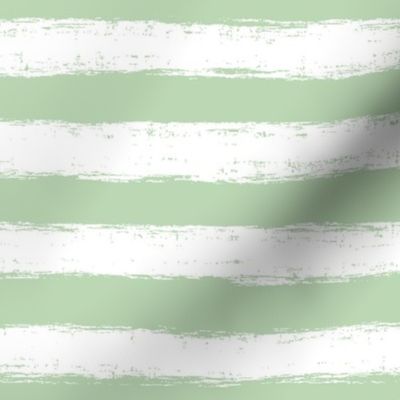 Horizontal White Distressed Stripes on Light Sage Green