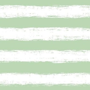 Horizontal White Distressed Stripes on Light Sage Green