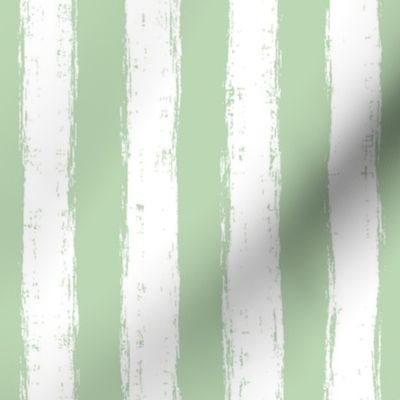 Vertical White Distressed Stripes on Light Sage Green