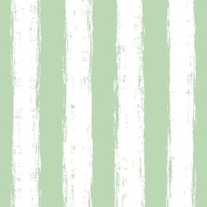 Vertical White Distressed Stripes on Light Sage Green