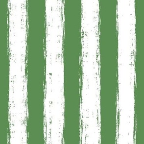 Vertical White Distressed Stripes on Kelly Green