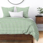 Distressed Gingham White and Kelly Green