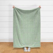 Distressed Gingham White and Kelly Green