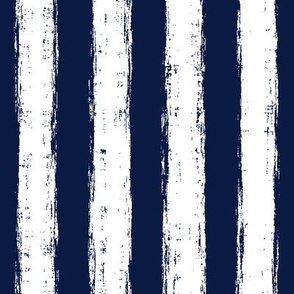 Vertical White Distressed Stripes on Midnight Blue