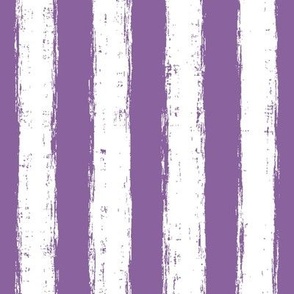 Vertical White Distressed Stripes on Orchid