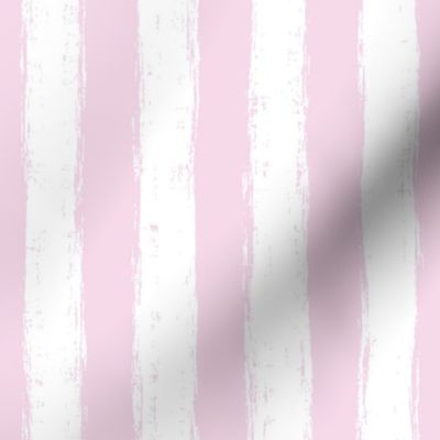 Vertical White Distressed Stripes on Baby Pink