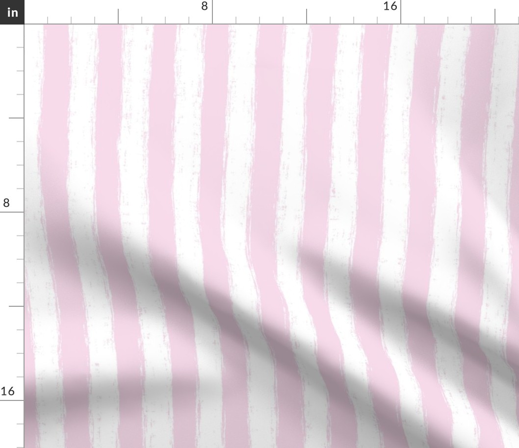 Vertical White Distressed Stripes on Baby Pink