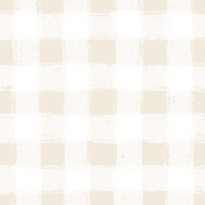 Distressed Gingham White and Cream