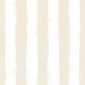 Vertical White Distressed Stripes on Cream