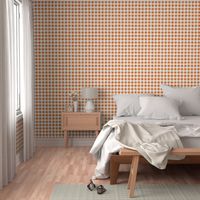 Distressed Gingham White and Carrot Orange