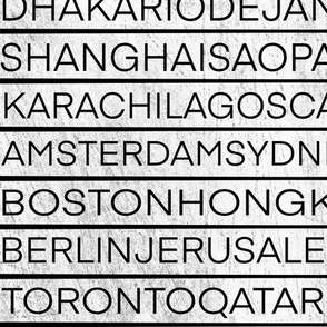 Cities of the World List // Black & White Grunge