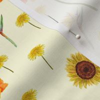 Realistic Hand-painted Florals in Cream - (XL)