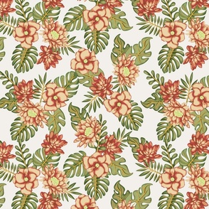 NEWTON TROPICAL FLORAL- IVORY SML