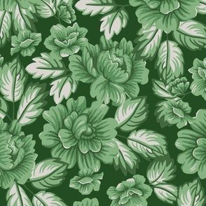 ROYAL JACOBEAN FLORAL- GREEN LRG