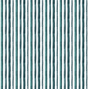 3" Watercolor stripes in dark teal - vertical