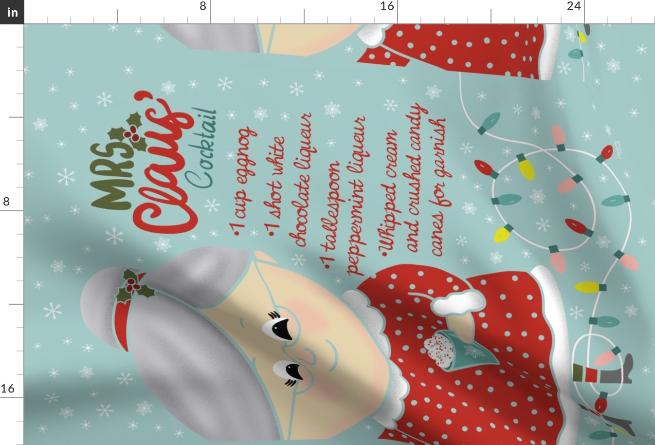 Mrs. Claus’ Cocktail Tea Towel/Wall Hanging