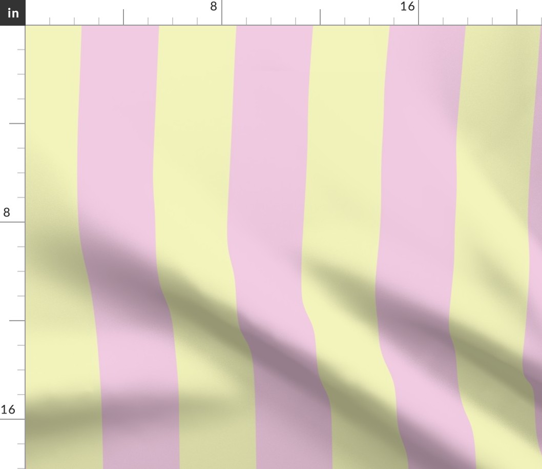 Large vertical yellow pink stripes dopamine decor