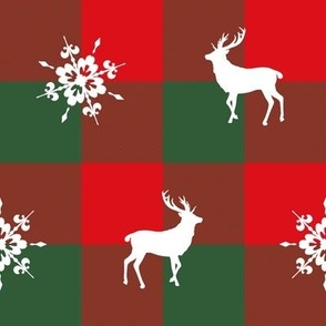 Christmas Plaid (reindeer and snow)