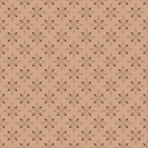 (S) dark brown delicate floral ornaments on light brown