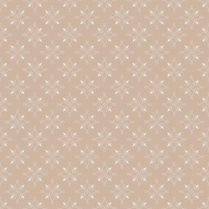 (S) white delicate floral ornaments on light brown