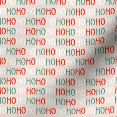 Christmas Ho Ho Ho red, white, green on neutral small