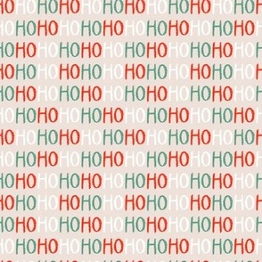 Christmas Ho Ho Ho red, white, green on neutral small