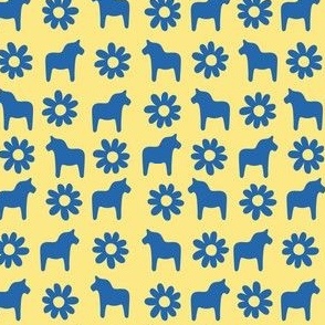 Swedish dala horse dalahast dalarna sweden dalahäst sverige dalecarlian yellow blue mini micro