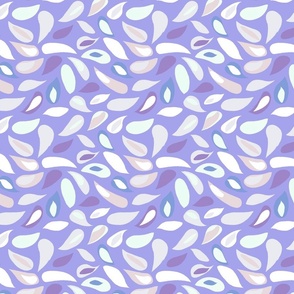 1960s 1970s Retro Organic Paisley  Purple Lavender Lilac