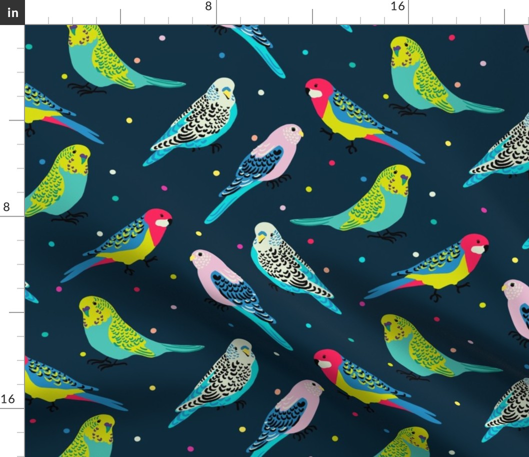 Parakeets simple navy 