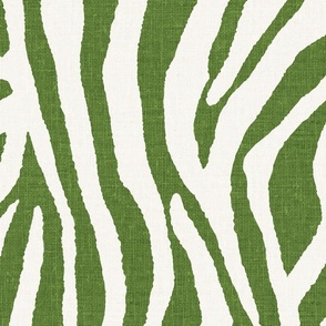 Faux linen textured boho, maximalist, abstract zebra stripes// kiwi green