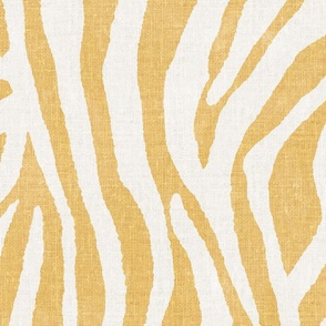 Faux linen textured boho, maximalist, abstract zebra stripes // popcorn yellow
