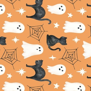 Orange Little Boo Spooky Halloween 12 inch Horizontal