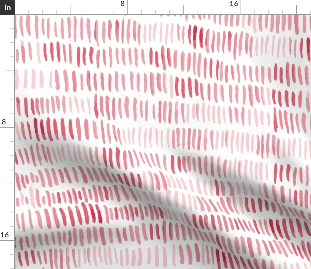398 - Large scale red watercolour organic wonky paint stroke marks for monochromatic décor, kids clothes, patchwork, quilting, nursery wallpaper, curtains and cot sheets.