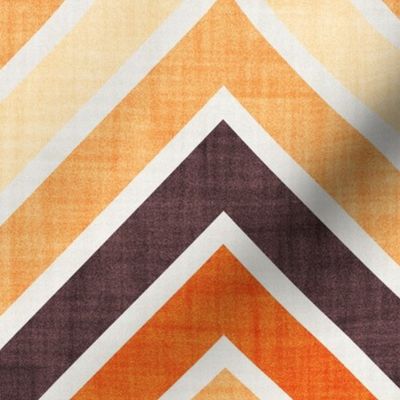 Large jumbo scale // Groovy chevron waves //  orange and brown 70s inspirational classic geometric retro zigzag color blocks wallpaper bedding vintage sportswear