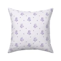 402 - Small scale gentle washed violet mauve lavender with monochromatic watercolor florals in a vintage sprigged muslin style, for baby and nursery accessories, wallpaper, cot sheets, baby dresses, tops and apparel in general 