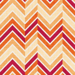 Normal scale // Groovy chevron waves //  orange and red 70s inspirational classic geometric retro zigzag color blocks bedding vintage sportswear