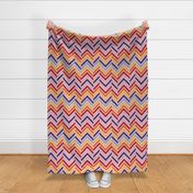 Normal scale // Groovy chevron waves //  red orange pink and purple 70s inspirational classic geometric retro zigzag color blocks bedding vintage sportswear