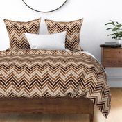 Normal scale // Groovy chevron waves //  brown earth tones 70s inspirational classic geometric retro zigzag color blocks bedding vintage sportswear