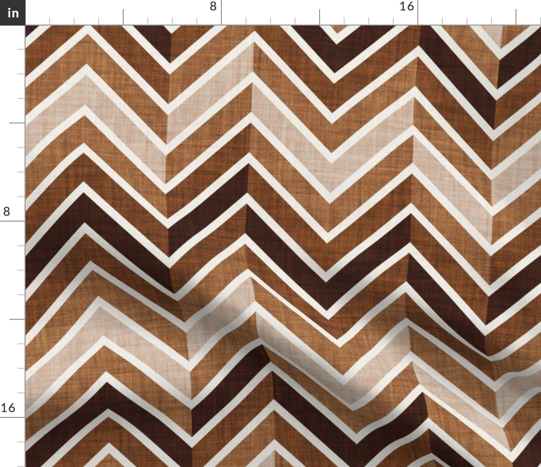 Normal scale // Groovy chevron waves //  brown earth tones 70s inspirational classic geometric retro zigzag color blocks bedding vintage sportswear