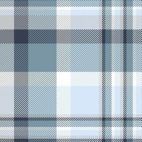 6" Plaid in blue and white