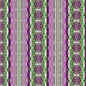 Bohemian - oval diamond stripes - pink n green 