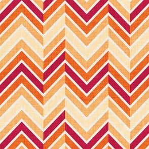 Small scale // Groovy chevron waves //  orange and red 70s inspirational classic geometric retro zigzag color blocks vintage sportswear