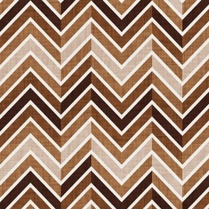 Small scale // Groovy chevron waves //  brown earth tones 70s inspirational classic geometric retro zigzag color blocks wallpaper sportswear