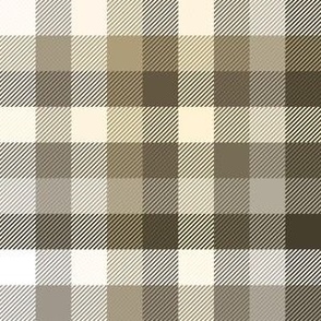 Plaid in taupe, tan, beige and white