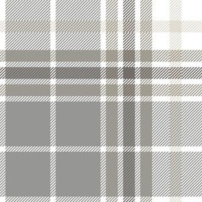 Plaid in grey, beige and white
