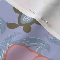 Hibiscus, Wave & Turtle Teatowel Rotation - Pantone Intangible Palette