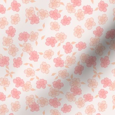 buttercup ditsy floral coral, pink, peach